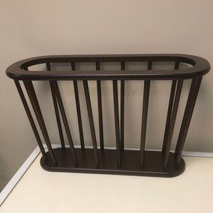 Vintage 60s MCM Oval Wooden Spindle Magazine/Record Rack Arthur Umanoff Inspired